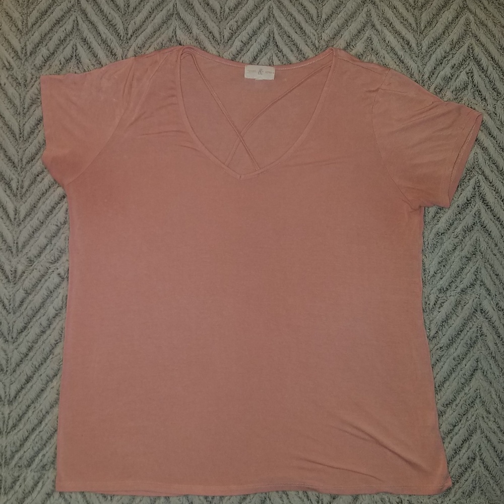 Pink/ nude short sleeved tee